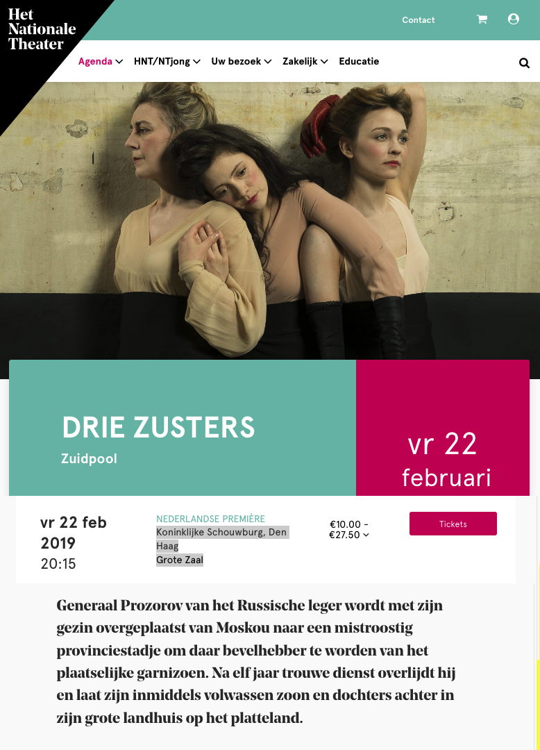 Page Internet. Den Haag. Drie Zusters, Zuidpool toneel. 2019-02-22